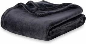 Berkshire Blanket Classic VelvetLoft® Solid Bed Blanket,King Size Bed Blanket,Lightweight Soft Fuzzy Plush Blanket for Bed and Couch,Black,90x108 Inches