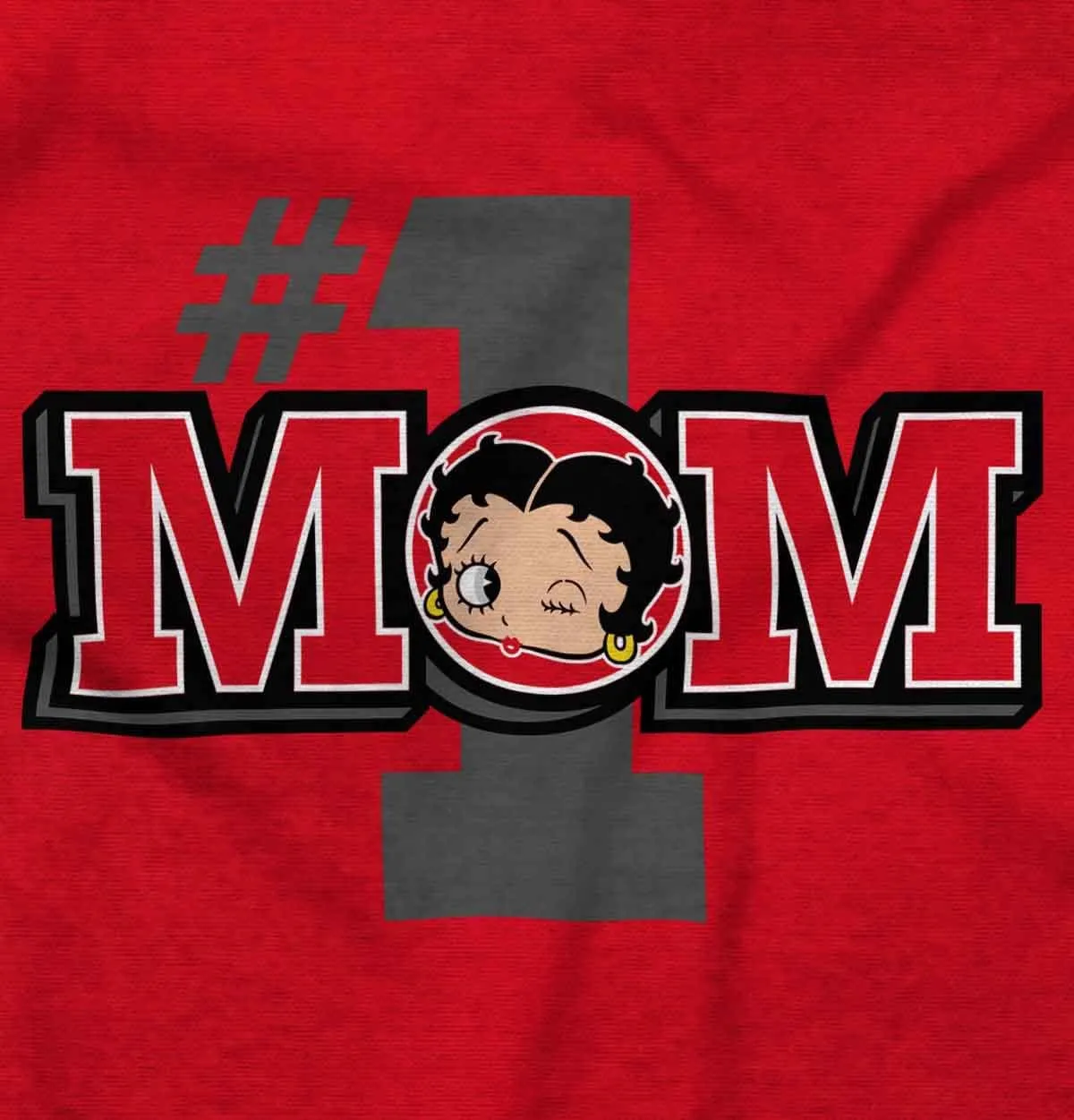 Betty Boop Number 1 Mom Mother's Day Womens Graphic T Shirt Tees