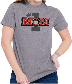 Betty Boop Number 1 Mom Mother's Day Womens Graphic T Shirt Tees
