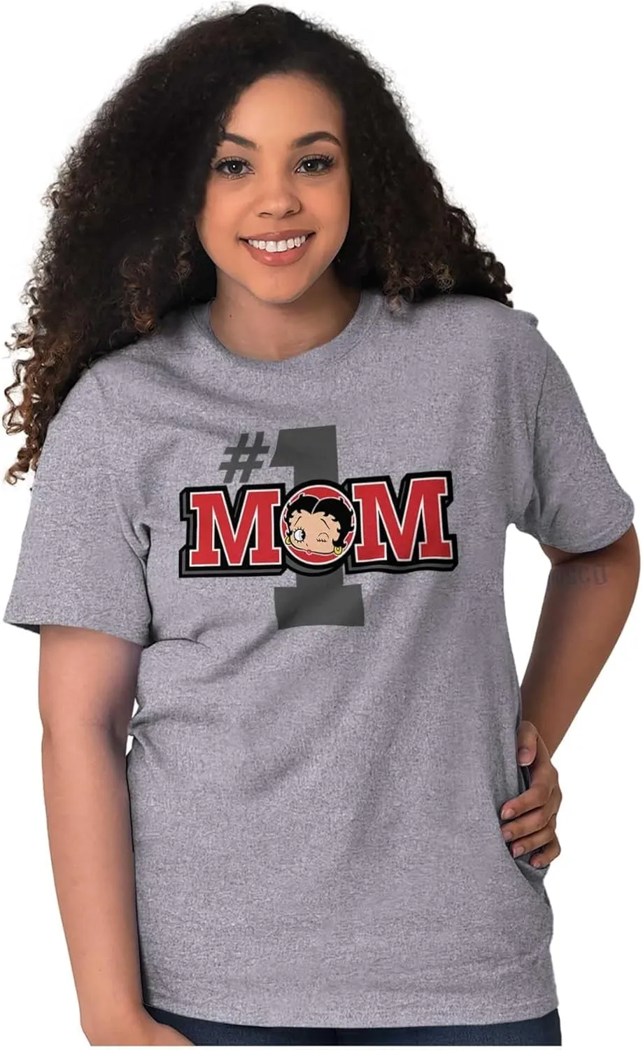 Betty Boop Number 1 Mom Mother's Day Womens Graphic T Shirt Tees