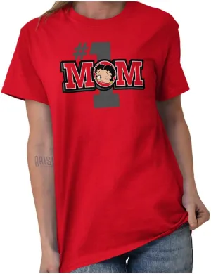 Betty Boop Number 1 Mom Mother's Day Womens Graphic T Shirt Tees
