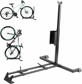 Bike Stand for Vertical Bike Storage,Upright Bicycle Stand Indoor,Standing Bike Rack for Garage Floor,Suit for MTB,Road Bike,Woman Bike and E-bike.