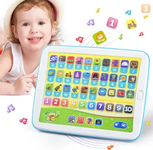 Bilingual Spanish & English Learning Toys for Toddlers 1-3, Kids Interactive Learning Tablet, Childrens Alphabet ABC / Words / Numbers / Colors Learning Pad, Education Toy for Babies 24 Month 