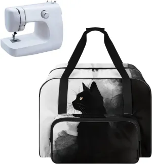 Black Cats Sewing Machine Handbag Tote Bag for Sewing Machine Portable Sewing Case Storage Organization Carrying Bag for Accessories Carrying Travel Storage Carrier