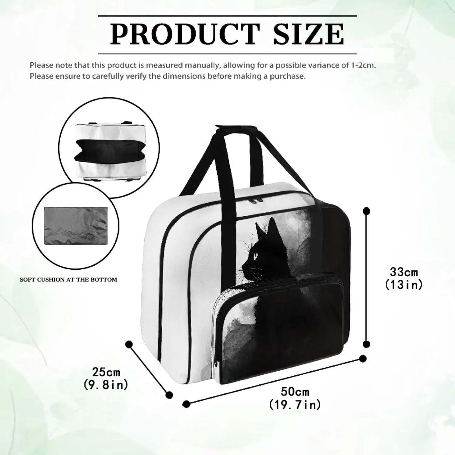 Black Cats Sewing Machine Handbag Tote Bag for Sewing Machine Portable Sewing Case Storage Organization Carrying Bag for Accessories Carrying Travel Storage Carrier