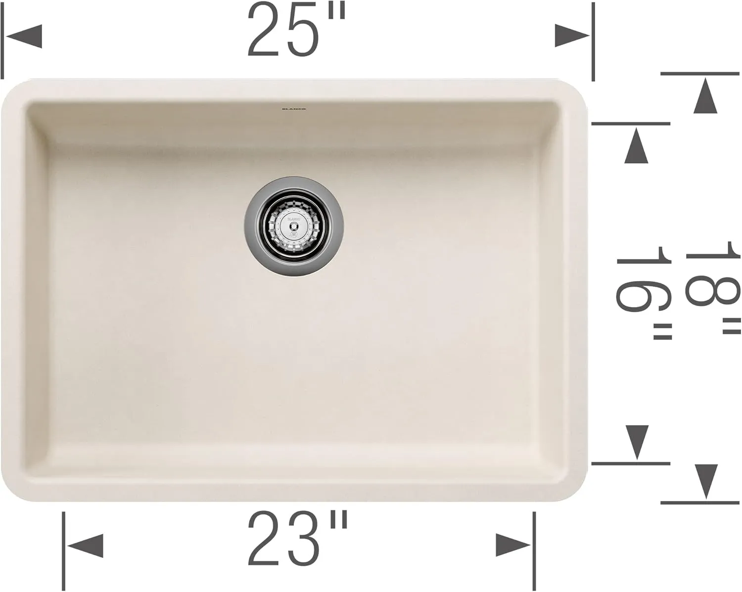 BLANCO 443082 PRECIS SILGRANIT ADA-Compliant Undermount Kitchen Sink - Soft White