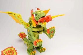Bloco Toys Combat Dragon | STEM Toy | Fantasy Mythical Creatures | DIY Building Construction Set (155 Pieces)