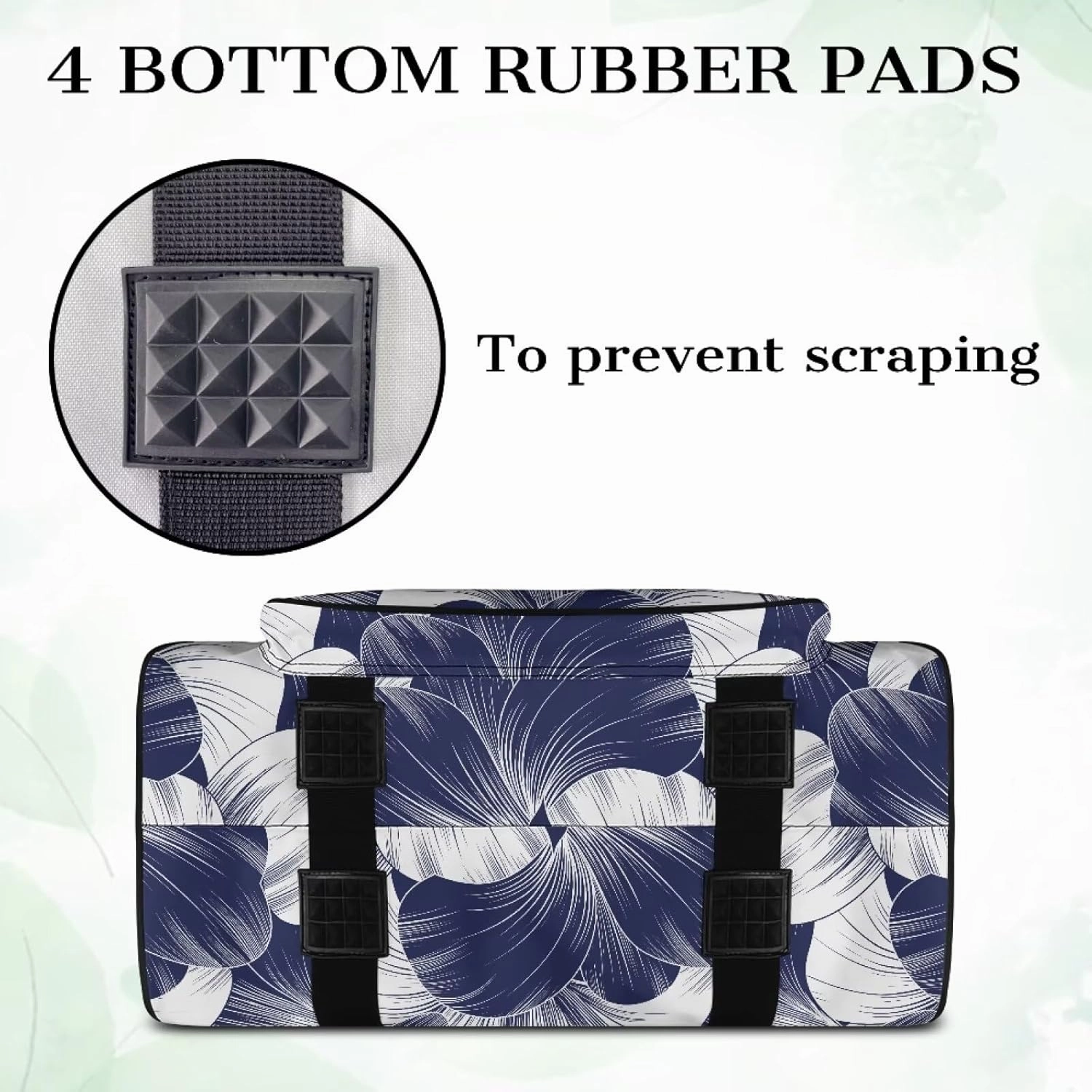 Blue Floral Sewing Machine Handbag Two Way Zipper Carrying Travel Storage Carrier Sewing Bag with Handle Sewing Box Storage Bag Compatible with Most Standard Singer, Brother