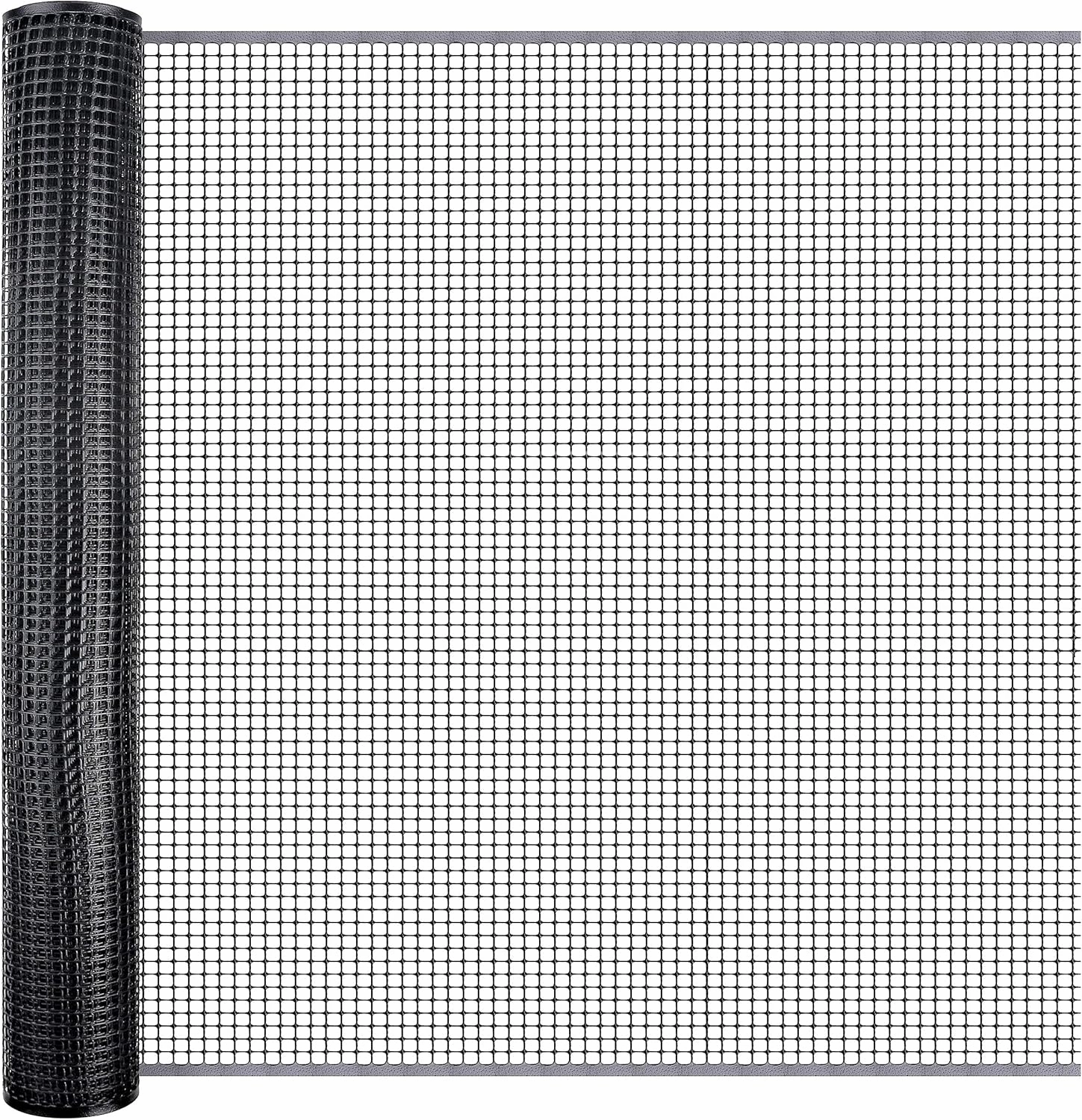 BOEN Plastic Mesh Hardware Netting, Tree Guard Barrier from Rabbits, Deer and Rodents, Deck Guard, Indoor or Outdoor Balcony Safety Net for pet or Child (3' x 15', Black)