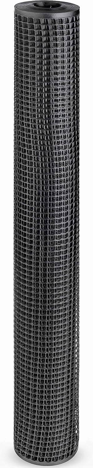 BOEN Plastic Mesh Hardware Netting, Tree Guard Barrier from Rabbits, Deer and Rodents, Deck Guard, Indoor or Outdoor Balcony Safety Net for pet or Child (3' x 15', Black)