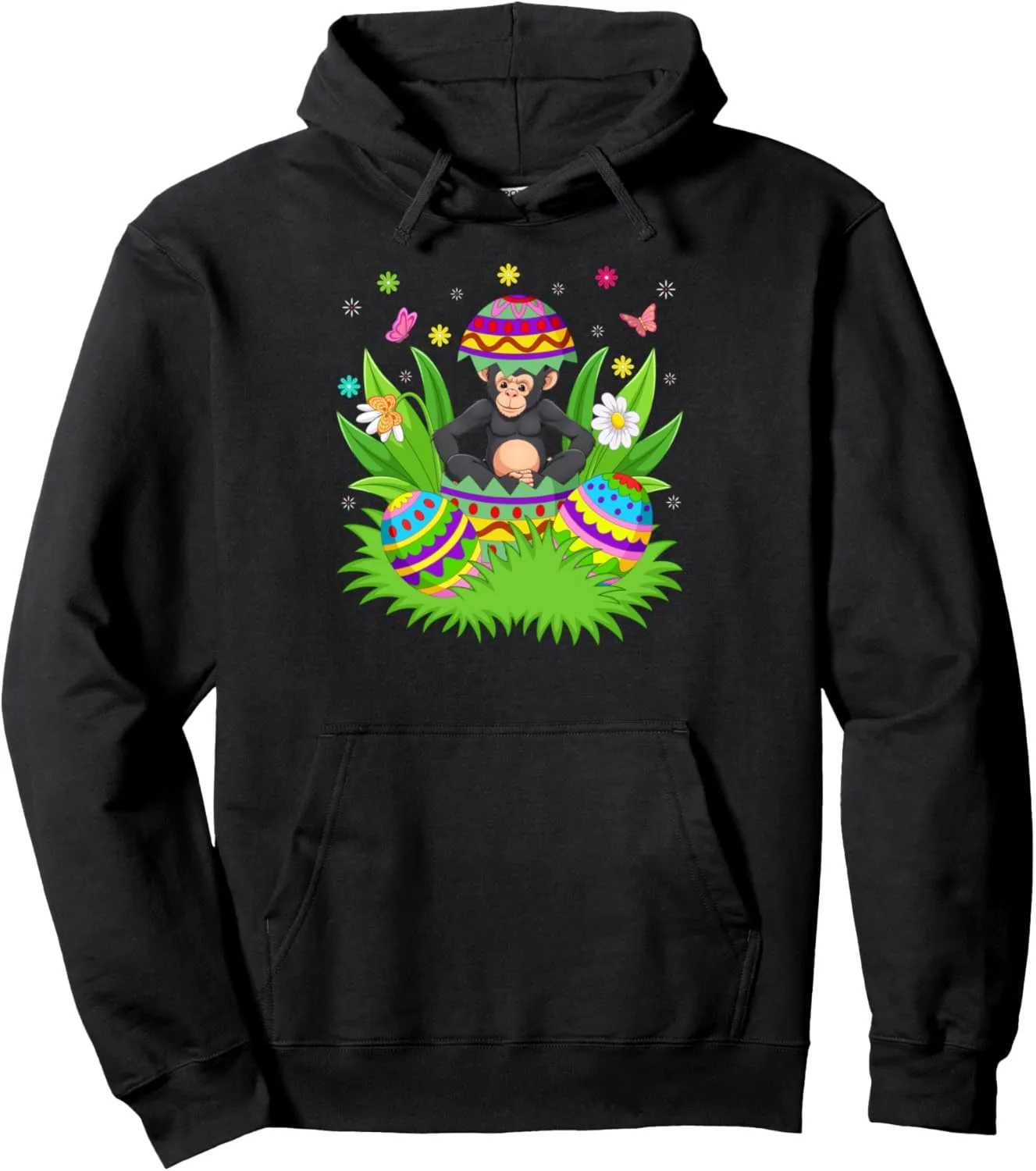 Bonobo Happy Easter Bunny Egg Hunt Bonobo Easter Pullover Hoodie