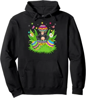 Bonobo Happy Easter Bunny Egg Hunt Bonobo Easter Pullover Hoodie