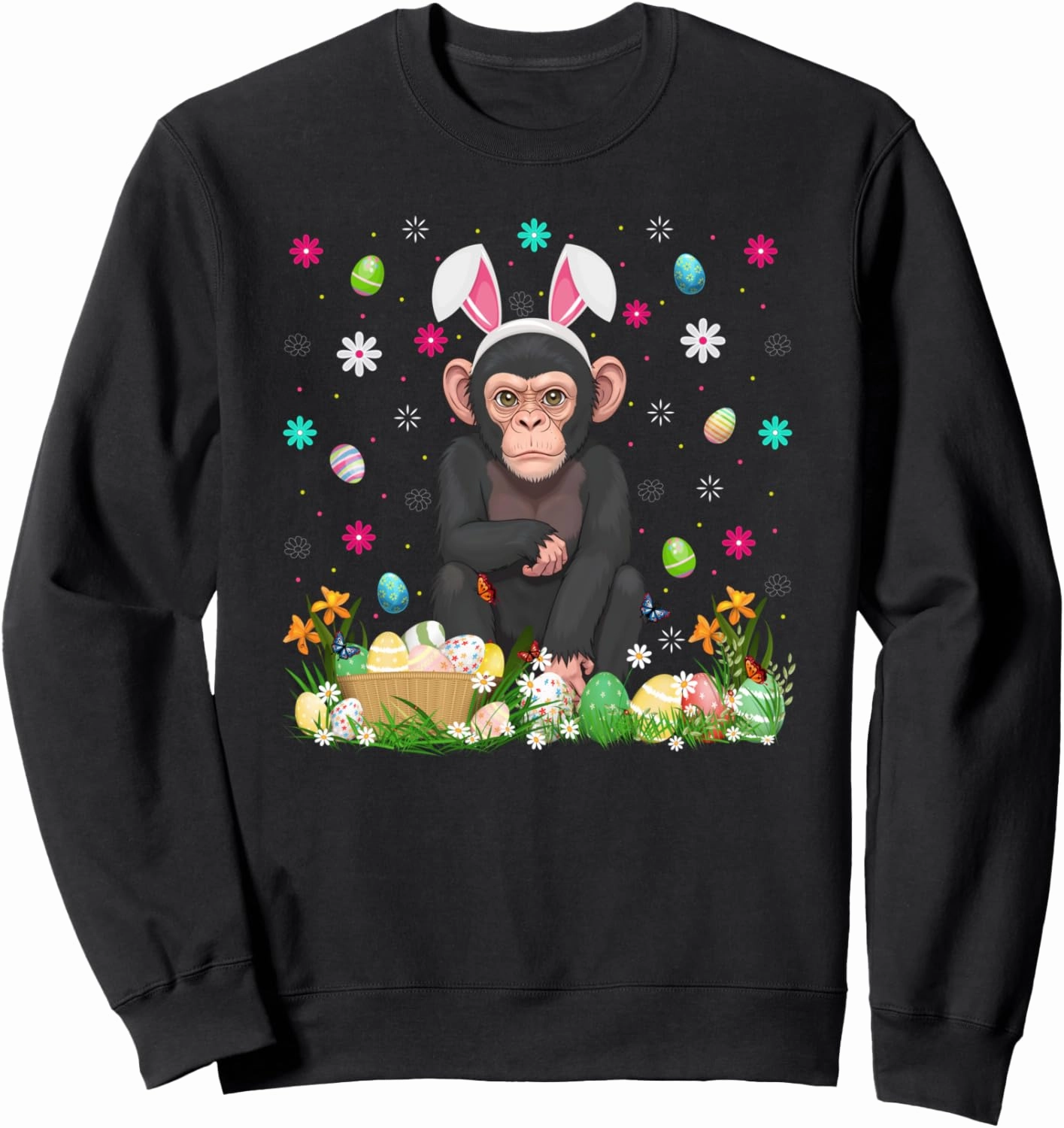 Bonobo Easter Egg Hunt Bunny Ear Bonobo Happy Easter Sweatshirt