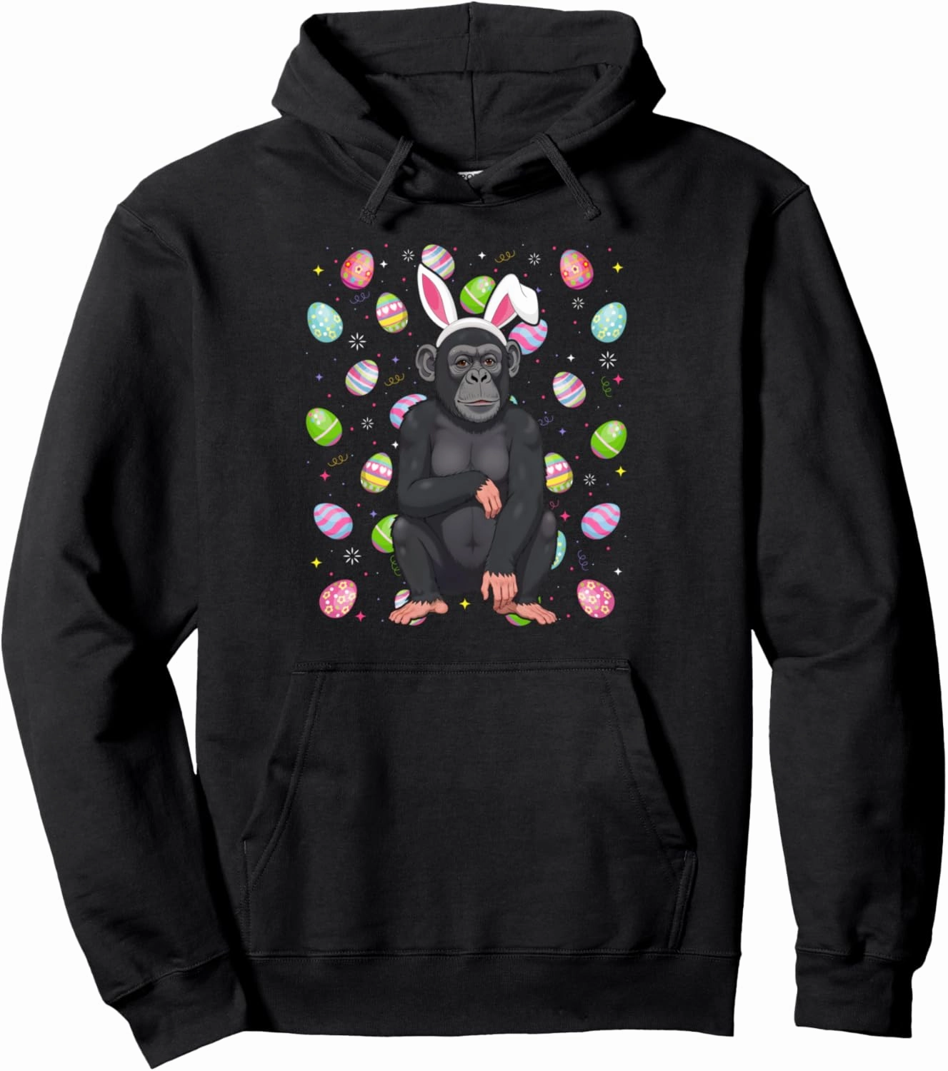 Bonobo Happy Easter Egg Hunt Bunny Ear Bonobo Easter Pullover Hoodie
