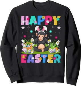 Bonobo Happy Easter Egg Hunt Bunny Ear Bonobo Easter Sweatshirt