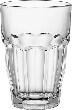 Bormioli Rocco Rock Bar Stackable Beverage, Set Of 6 Dishwasher Safe Drinking Glasses For Soda, Juice, Milk, Coke, Beer, Spirits – 12.5oz Durable Tempered Glass Water Tumblers For Daily Use