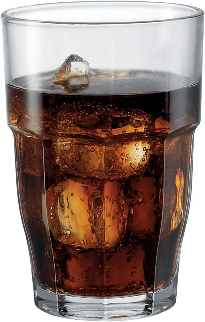 Bormioli Rocco Rock Bar Stackable Beverage, Set Of 6 Dishwasher Safe Drinking Glasses For Soda, Juice, Milk, Coke, Beer, Spirits – 16.25oz Durable Tempered Glass Water Tumblers For Daily Use