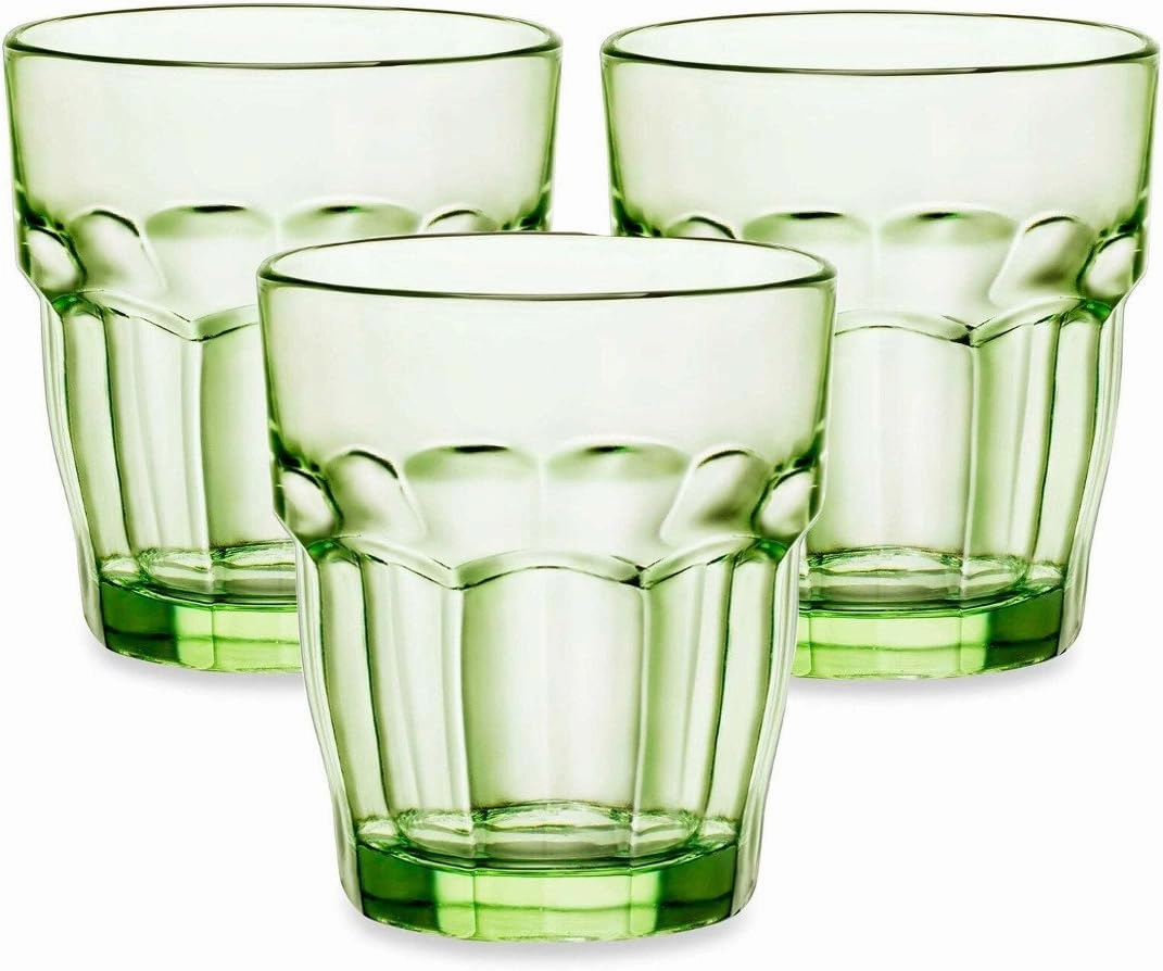 Bormioli Rocco Bar Lounge 9.25 oz. Stackable Rocks Glass for Cocktails, Cold Drinks, Juices or Water, 6 Count (Pack of 1), Mint Green