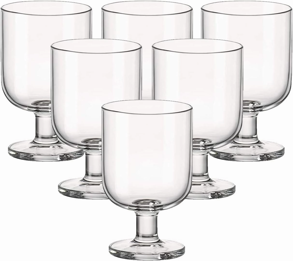 Bormioli Rocco Hosteria Set Of 6 Stackable Wine Glasses, 5.5 Oz. Goblet, Clear Tempered Glass, Made In Italy.