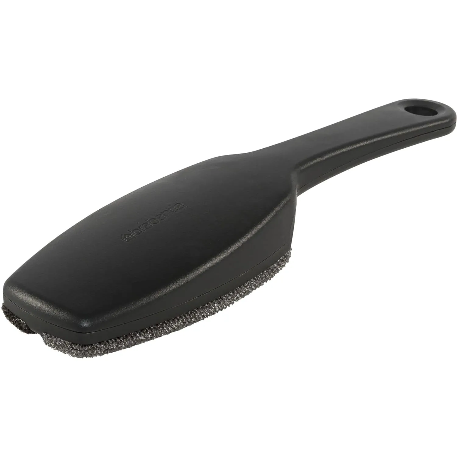 Brabantia Clothes Brush for Lint Dust Pet Hair Removal (Dark Gray) Double Velour Pads, Ergonomic Handle, Easy Clean, Left or Right Handed Use