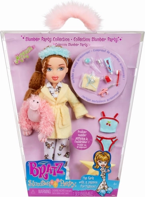 Bratz Slumber Party Meygan Fashion Doll with 2 Sets of Pajamas, Plush, and Accessories