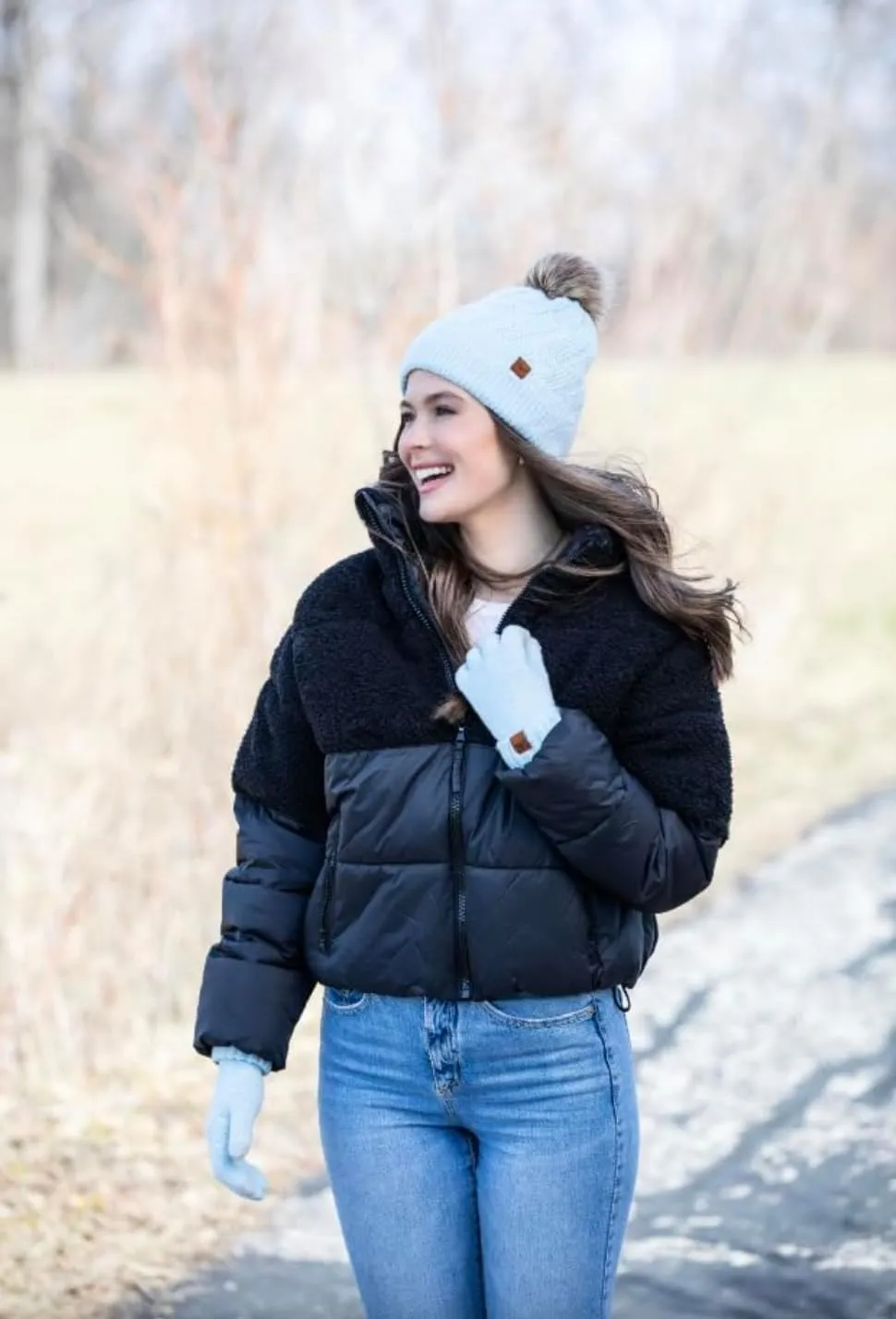 Britt's Knits Womens Stylish Warm Knit Mainstay Plush-Lined Pom Pom Cold Weather Hat