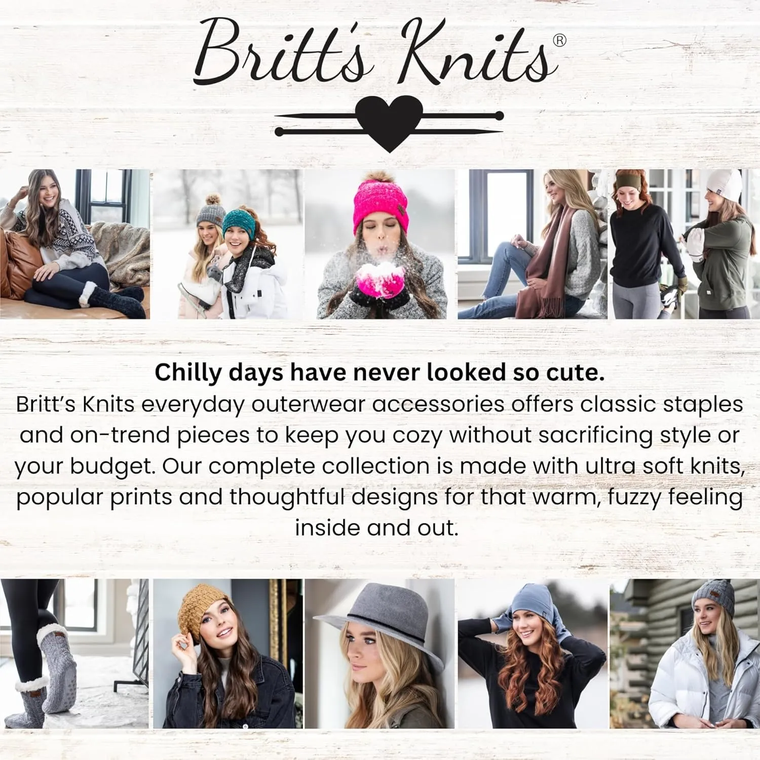 Britt's Knits Womens Stylish Warm Knit Mainstay Plush-Lined Pom Pom Cold Weather Hat
