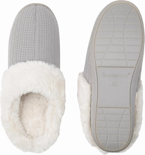 Brookstone Classic Comfort Memory Foam Indoor Slippers - Women's Memory Foam Cozy Slippers - Soft Plush, Non-Slip Sole
