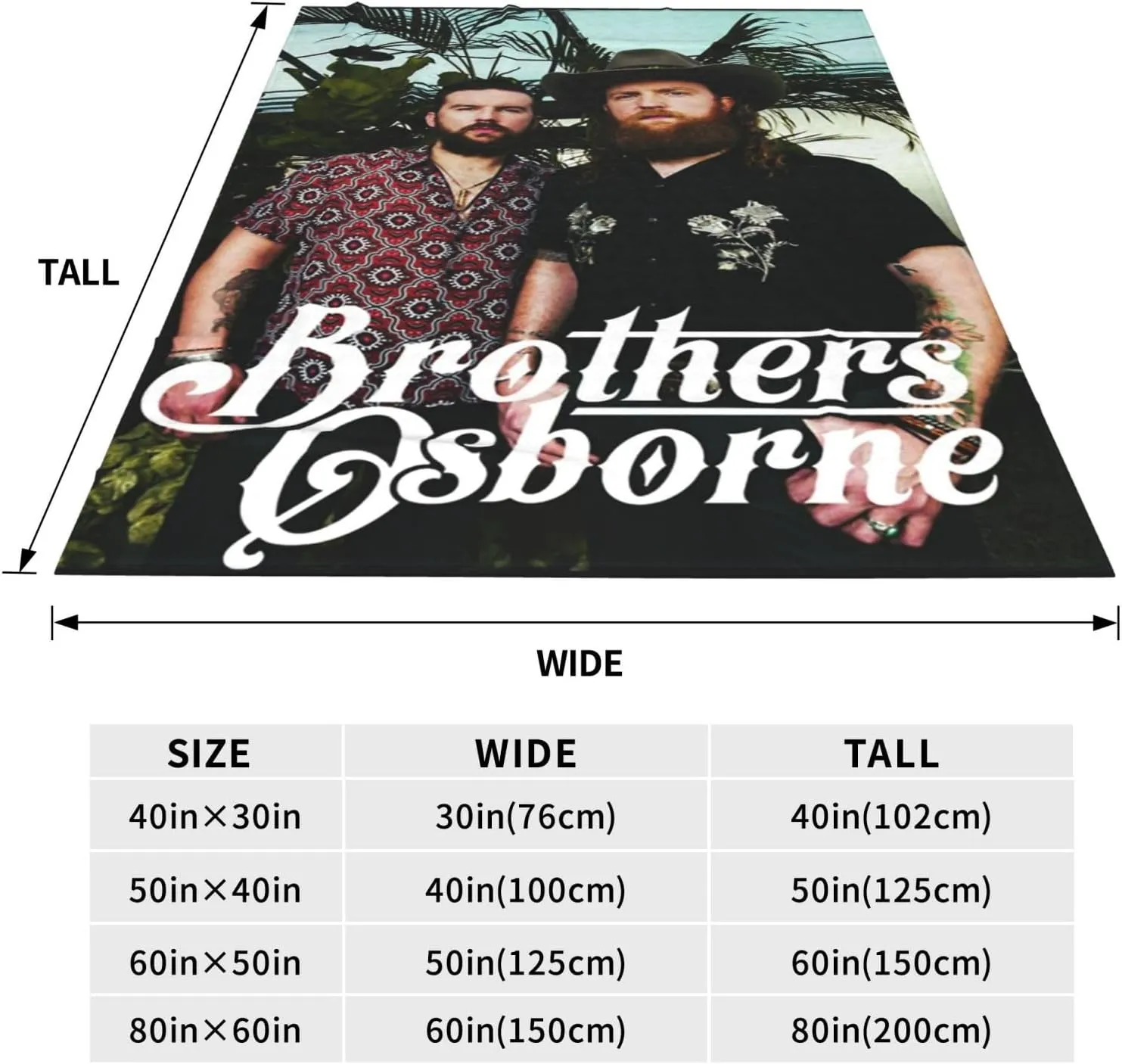 Brothers Music Osborne Fleece Throw Blanket Flannel Air Conditioning Quilt for Couch Camping Travel 40"x30"