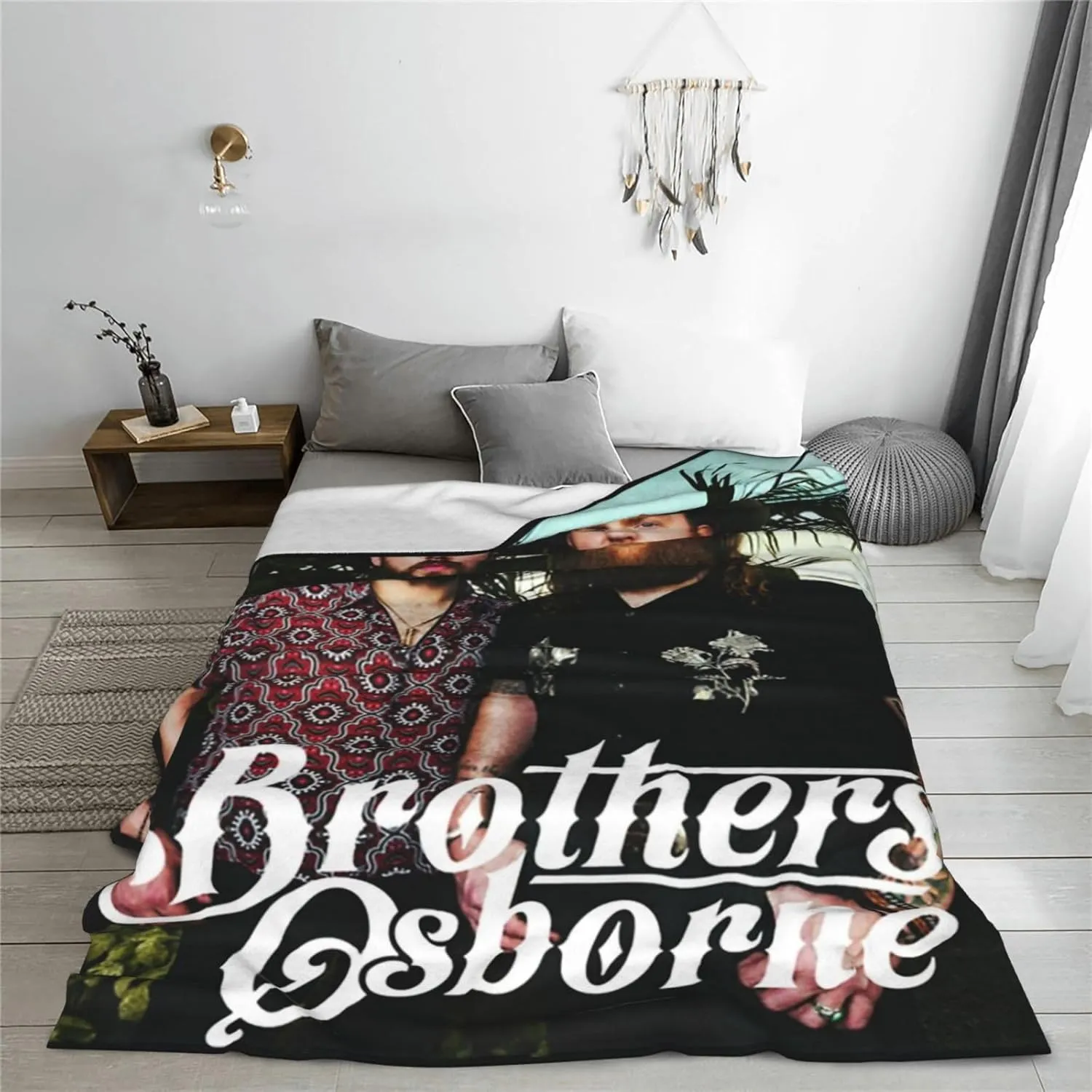 Brothers Music Osborne Fleece Throw Blanket Flannel Air Conditioning Quilt for Couch Camping Travel 40"x30"