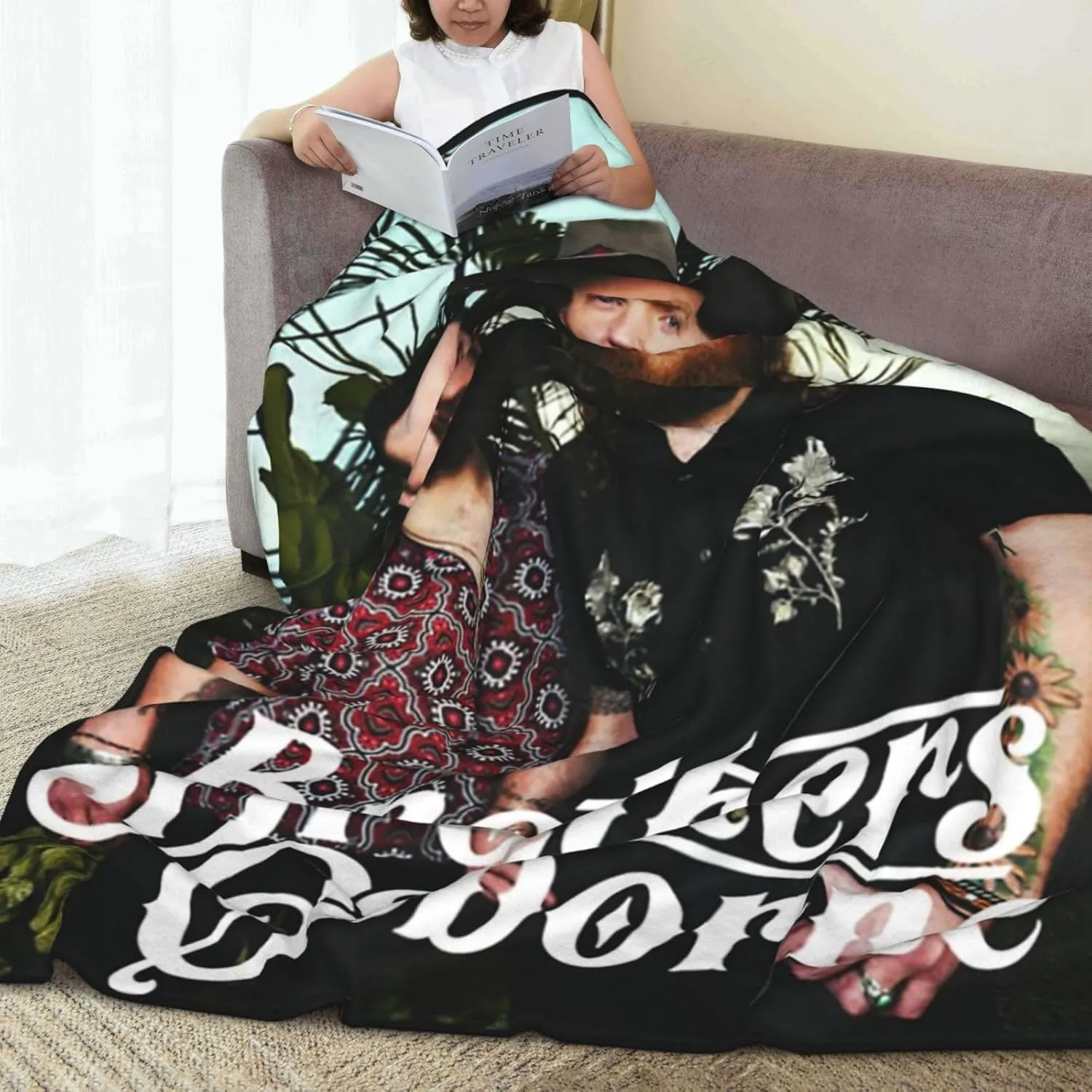 Brothers Music Osborne Fleece Throw Blanket Flannel Air Conditioning Quilt for Couch Camping Travel 40"x30"