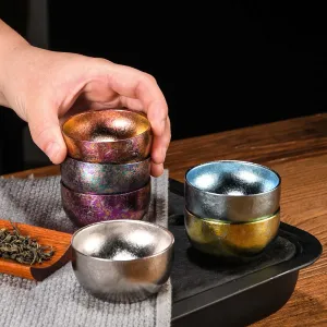 BTTSTRA Pure Titanium Kung Fu Tea Cup 40ML Outdoor Portable Tea Set(2)