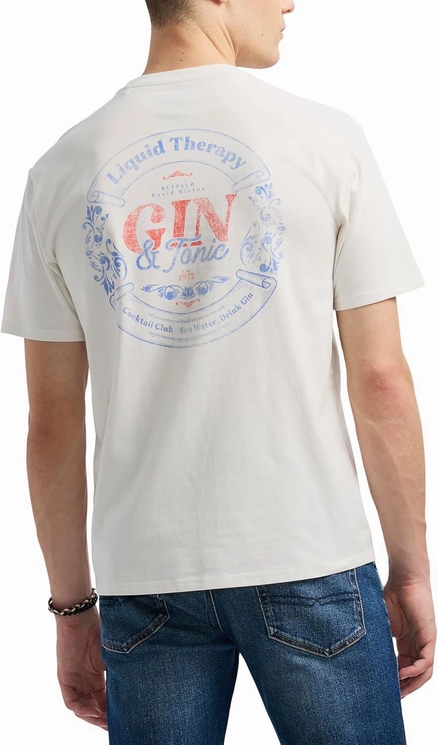 Buffalo David Bitton Men's Short Sleeve Cocktail Drink Graphic Tee