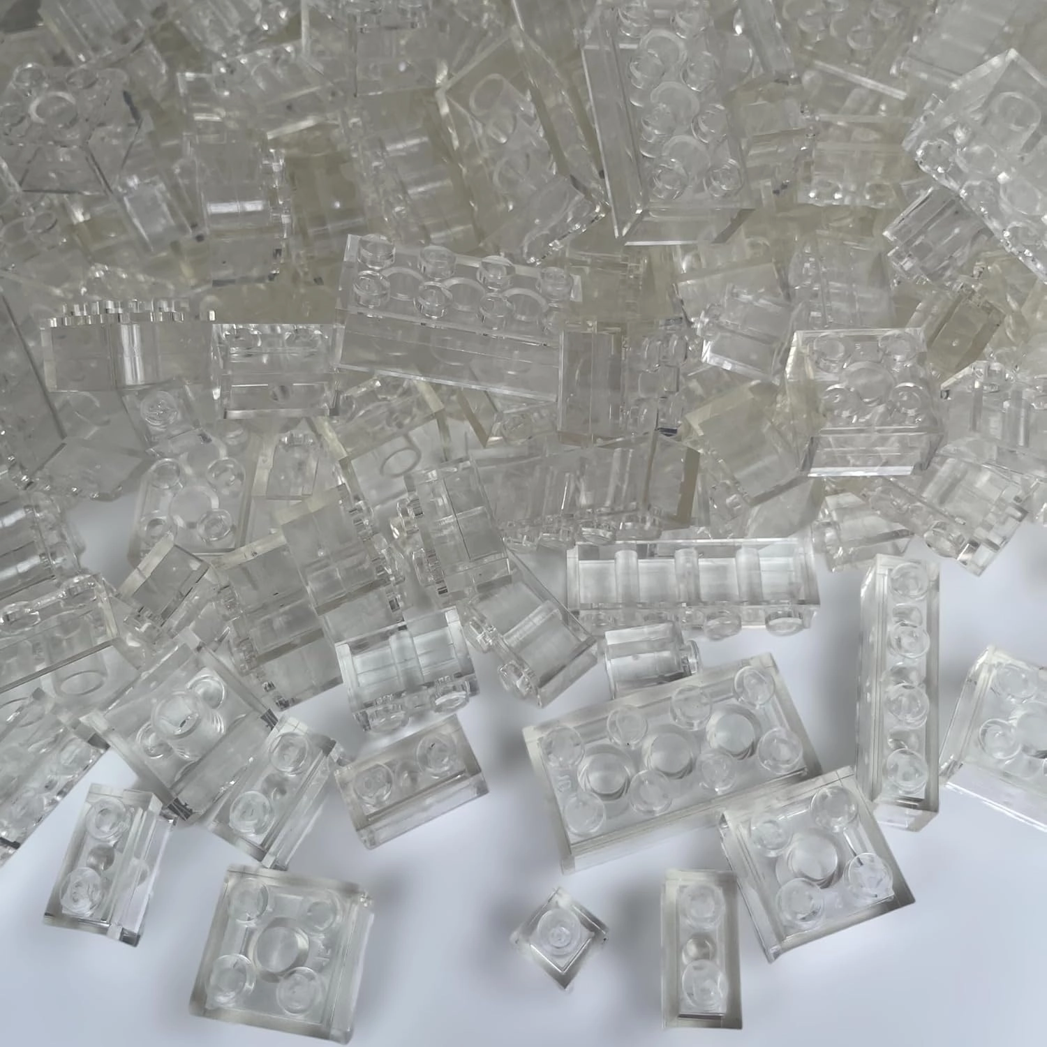 Building Bricks Classic - Building Bricks Set Compatible with Major Brands - 300 Piece Box, Loose Pack, Transparent - Packed in a Reusable Box
