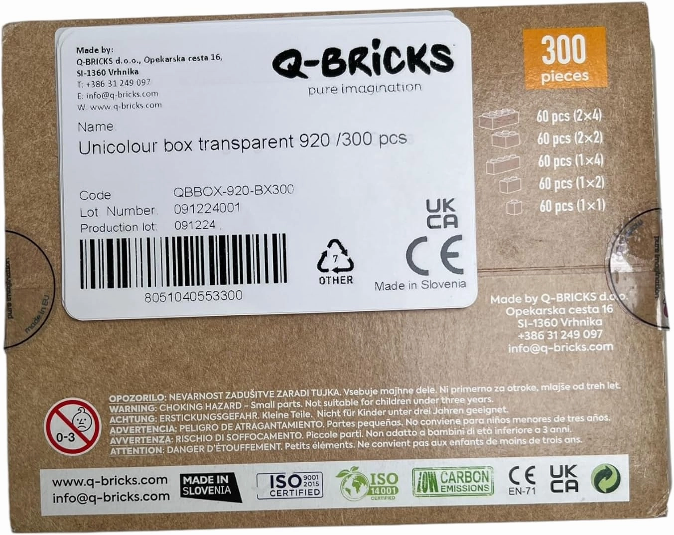 Building Bricks Classic - Building Bricks Set Compatible with Major Brands - 300 Piece Box, Loose Pack, Transparent - Packed in a Reusable Box