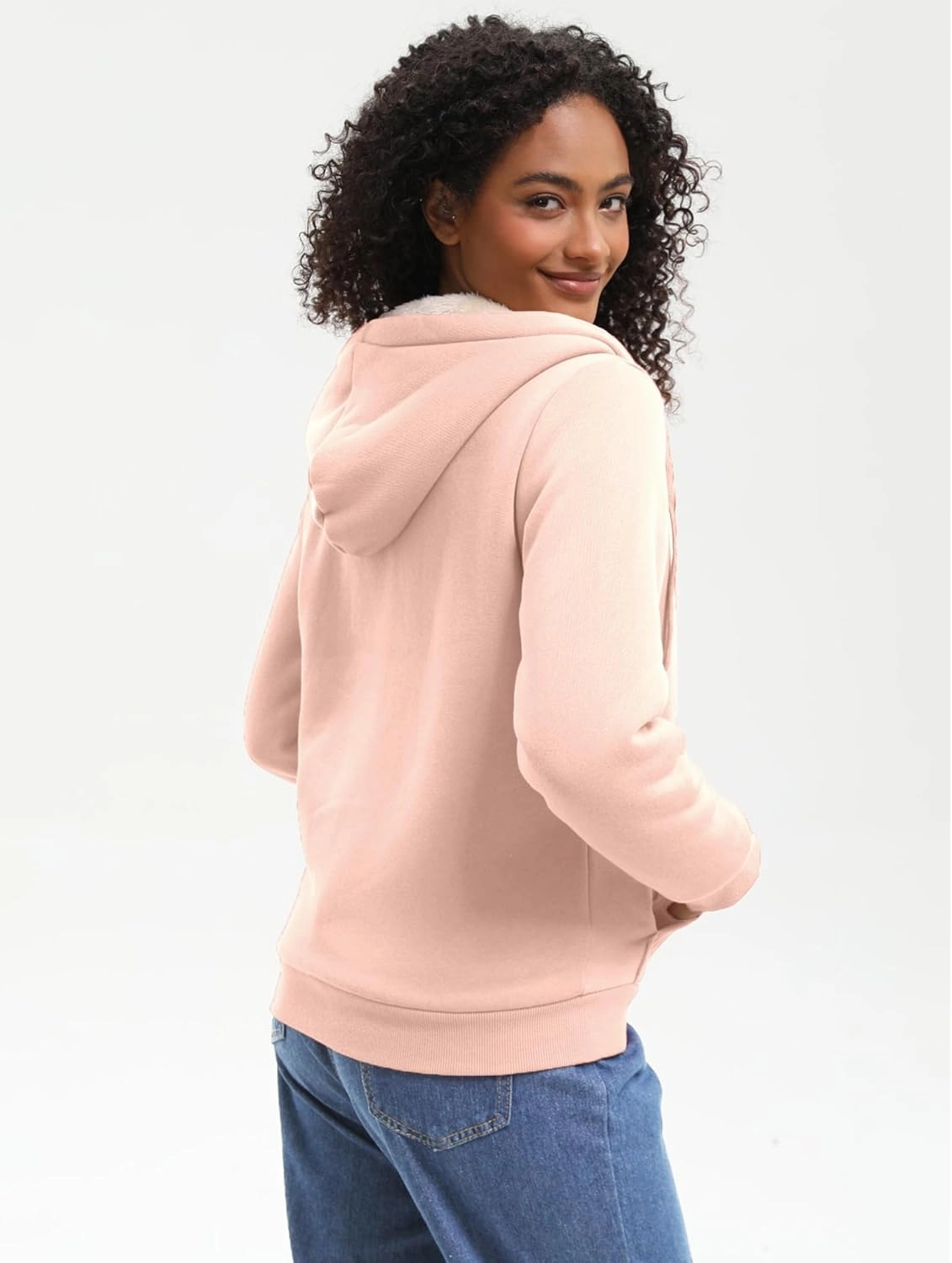 Bumeex Women' Sweatshirt,Sherpa-Lined Hoodie