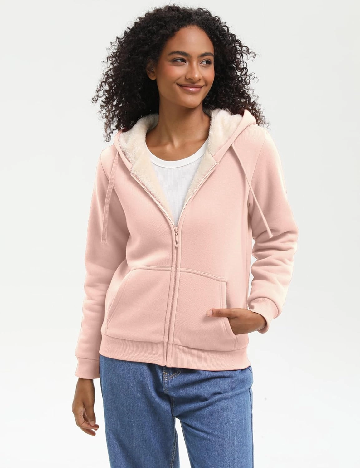Bumeex Women' Sweatshirt,Sherpa-Lined Hoodie
