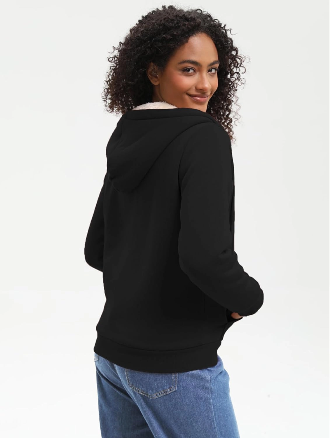 Bumeex Women' Sweatshirt,Sherpa-Lined Hoodie
