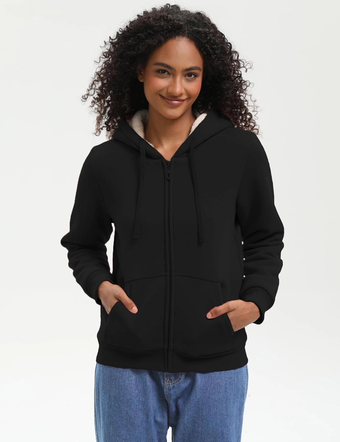 Bumeex Women' Sweatshirt,Sherpa-Lined Hoodie