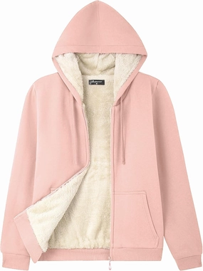 Bumeex Women' Sweatshirt,Sherpa-Lined Hoodie