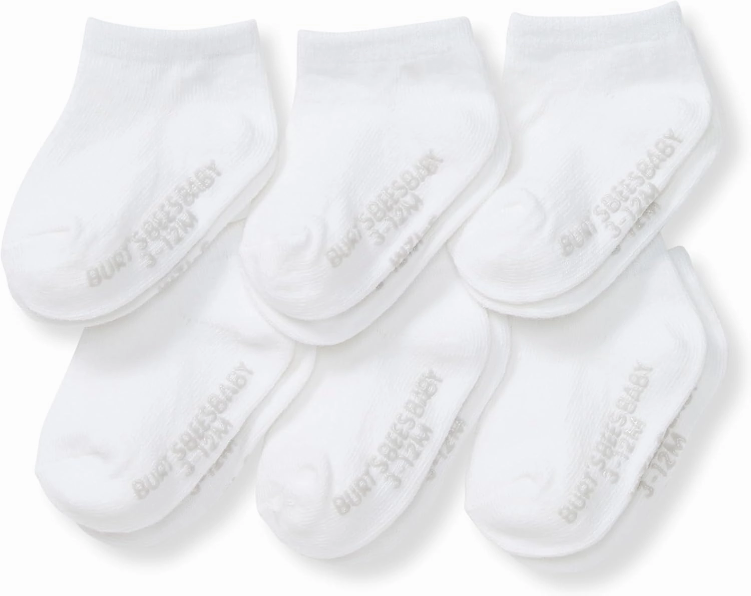 Burt's Bees Baby Unisex Baby Socks Ankle or Crew Height Made with Soft Organic Cotton, 6 Packs with Non-Slip Grips for Babies