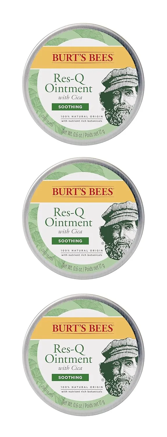 Burt's Bees 100% Natural Multipurpose Res-Q Ointment, 0.6 Oz - Pack of 3 (Package May Vary)