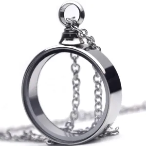 BXLE Ashes Holder Necklace, Silver Cremation Urn Keepsake, Memorial Ash Locket, Simple Glass Urn Pendant Jewelry for Dad Mom Family, Hollow Charm for Pet Dog Cat