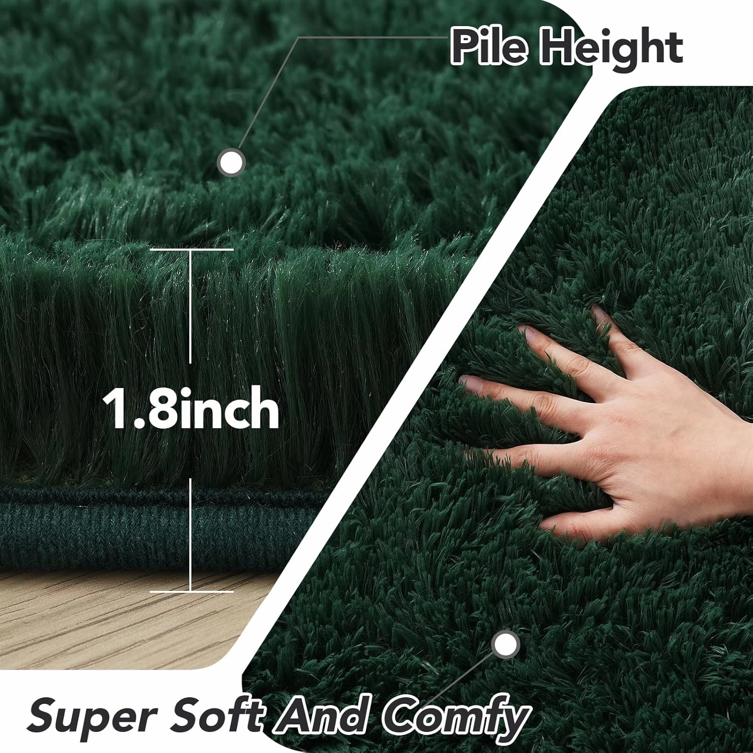 CAIYUECS 4x6 Green Area Rug for Bedroom: Shag Rugs for Living Room-Modern Fuzzy Furry Plush Soft Rugs for Kids Girls Room,Shaggy Rug for Dorm Home Decor(4x6 Feet,Green)