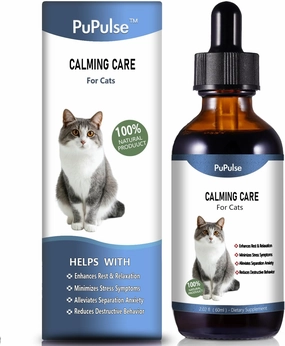 Calming Drops for Cats,Calming Aid Helps to Manage Stress & Anxiety, With Pheromones That May Help Curb Destructive Behavior & Separation Anxiety, Health Supplement for Cats, Sedative-Free, 2 fl oz