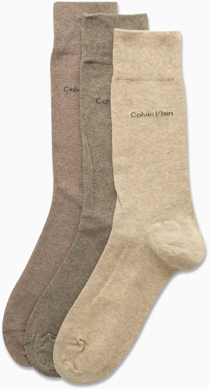 Calvin Klein Men's Dress Crew Socks - 3 Pack Soft Athletic Performance Crew Socks for Men - Casual Long Mens Sport socks