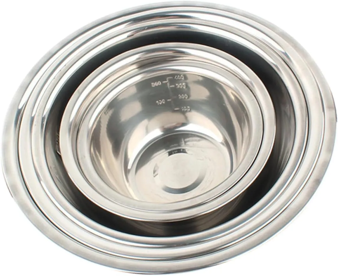 Camping Bowl Set 5pc Stainless Steel Bowls Outdoor Cookware for Hiking Bbq Outdoor Activities