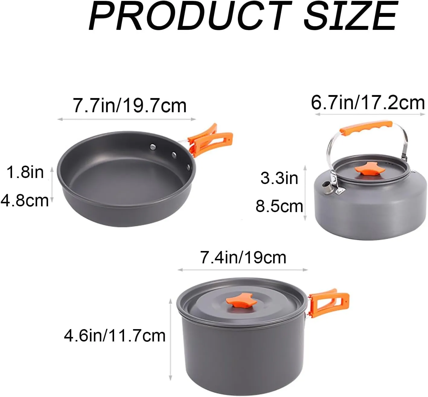 Camping Cookware Set, Camping Gear Campfire Utensils, Non-Stick Cooking Equipment, Lightweight Stackable Pot Pan Bowls with Storage Bag for Outdoor Hiking