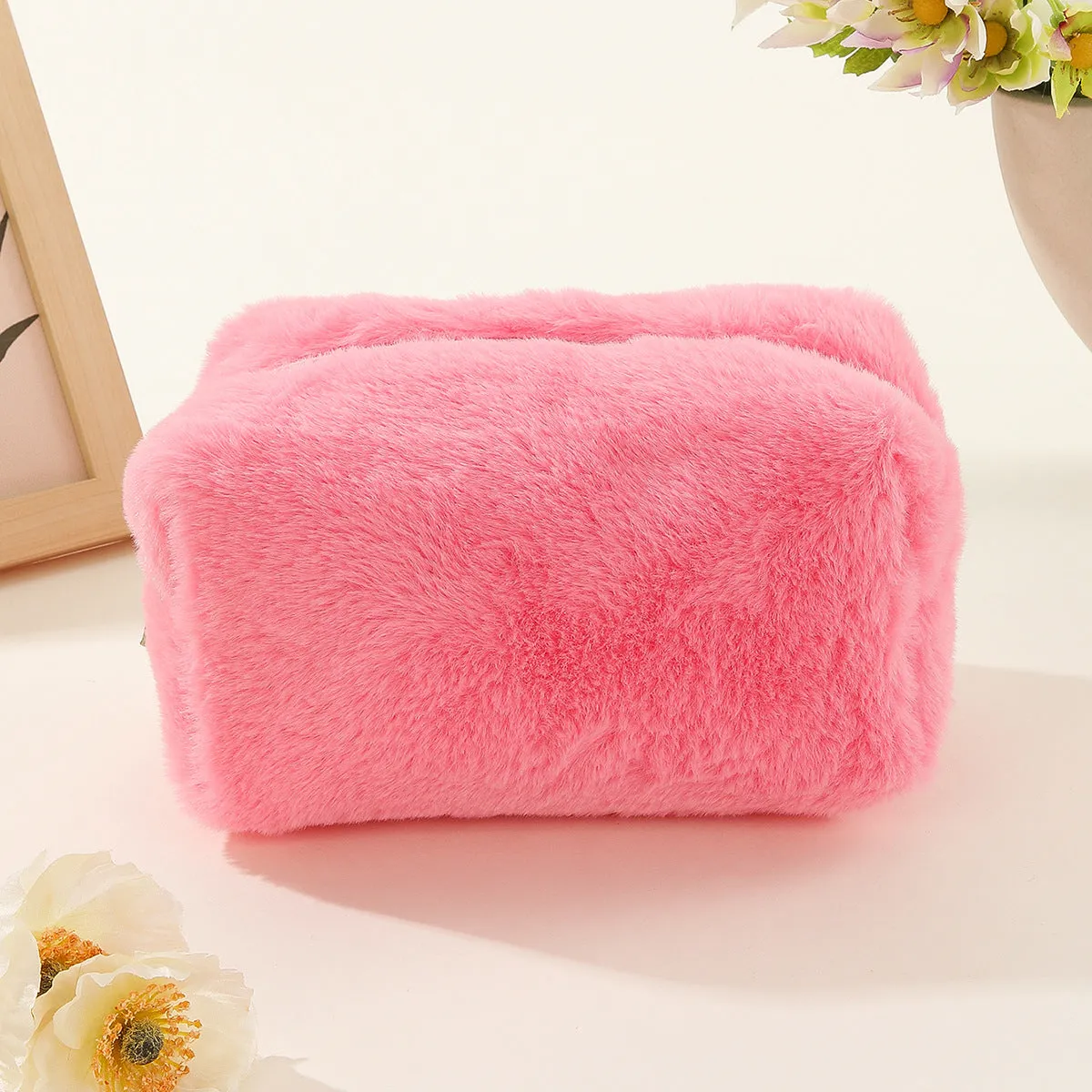 Capacity Pencil Soft Glutinous Solid Color Storage Wash Cosmetic Bags