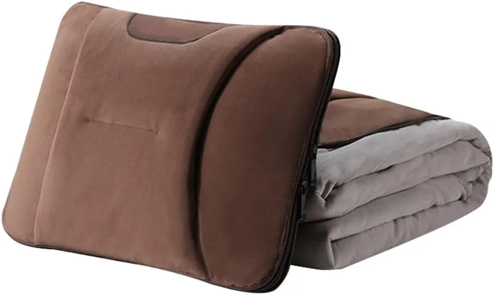 Car Travel Blanket Waist Support Blanket for Renault Scenic/Grand Scénic/Xmod IV III II I J9 R9 JZ JM JA, Premium Soft 3 in 1 Warm Soft Travel Blanket Car Pillow Blanket,Brown